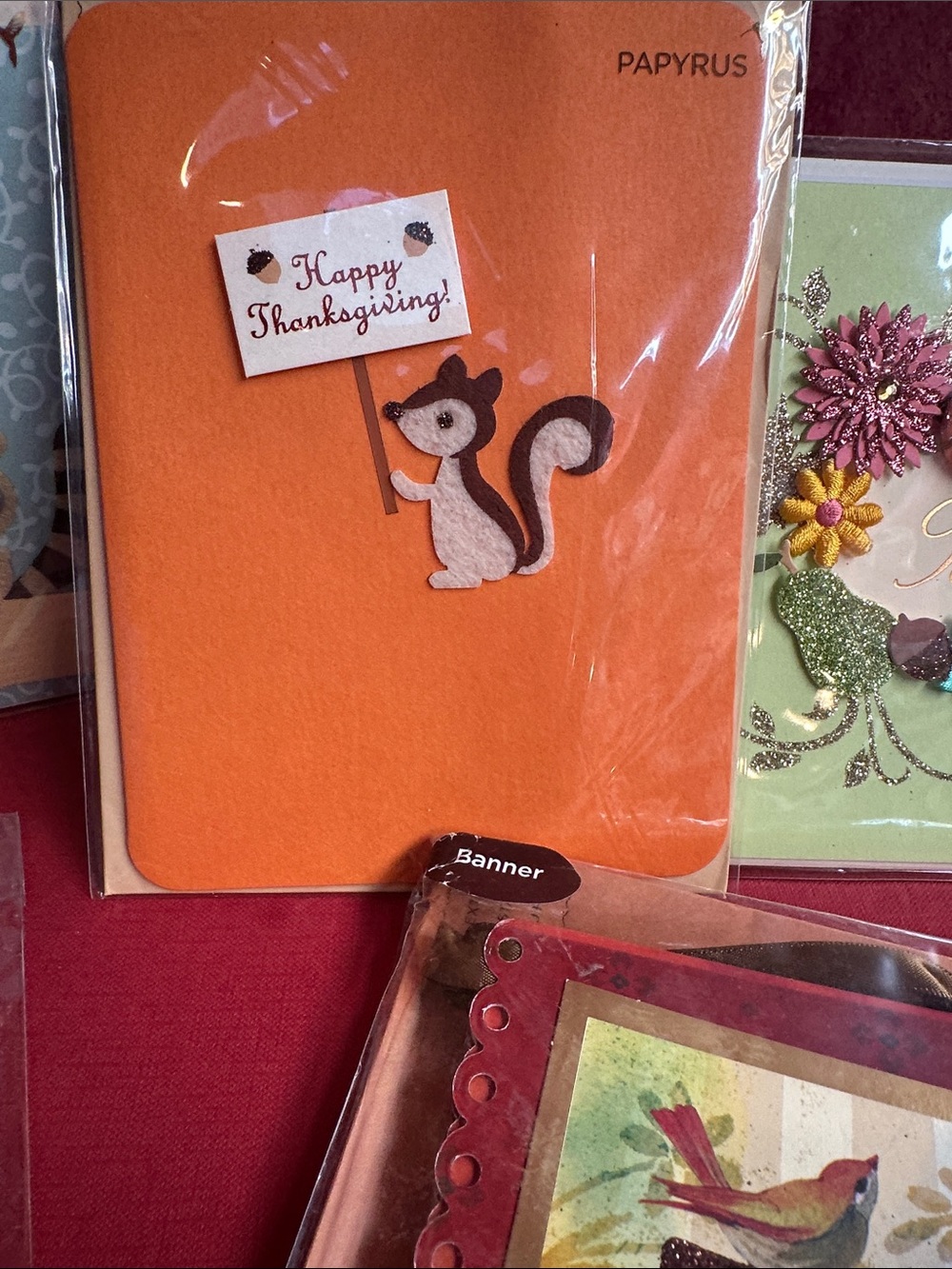 PAPYRUS SET of 4 greeting cards and one Thanksgiving banner. - Picture 6 of 8